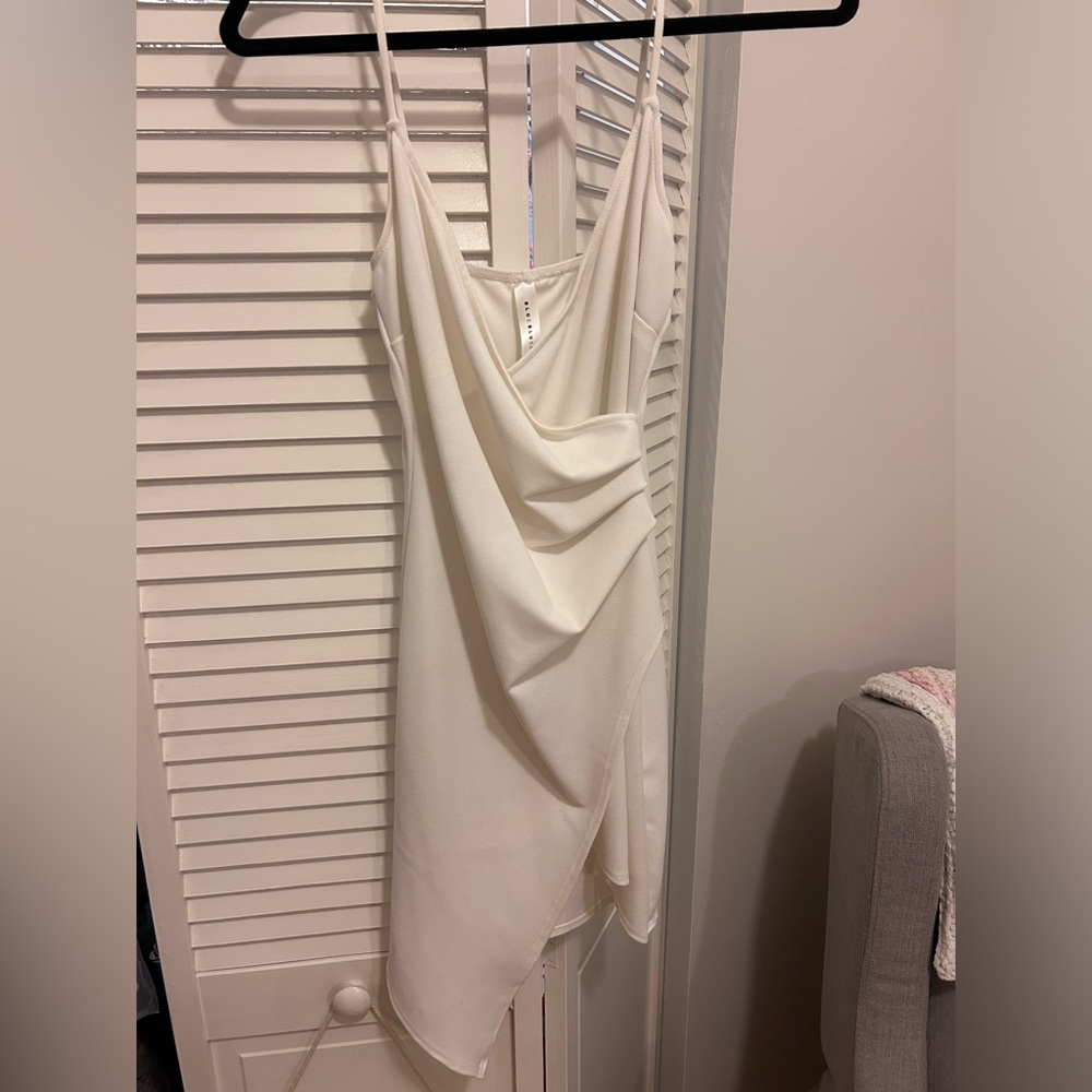 White short asymmetrical dress